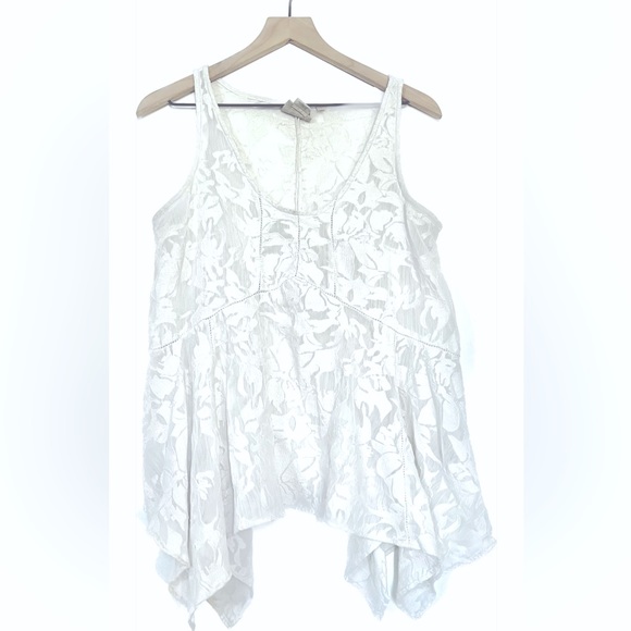 Anthropologie Vanessa Virginia Sheer Lace Swing Tank Top - Picture 2 of 7